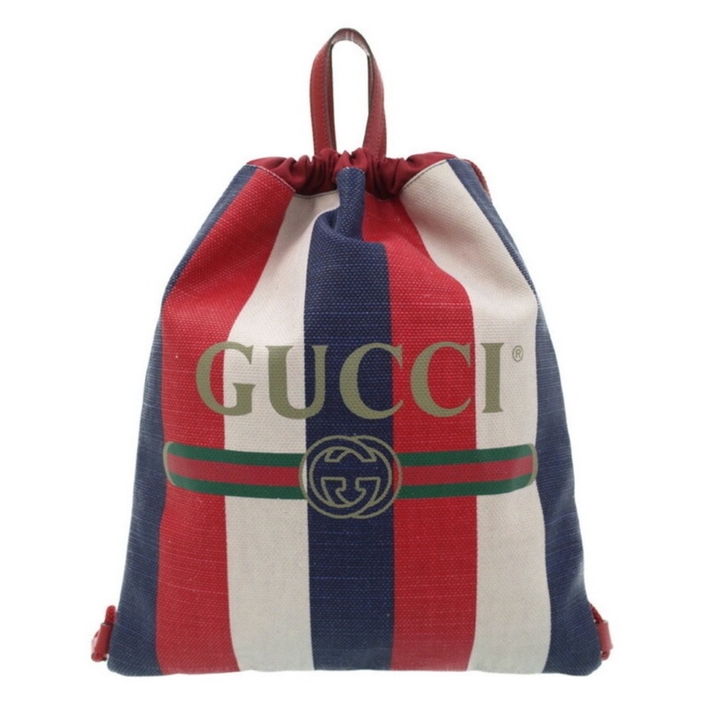 Authentic Gucci Drawstring Multicolour Canvas Bac… - image 2